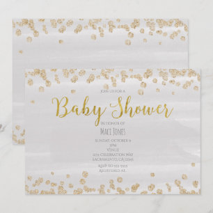 Invitation Cartons d'invitation à la baby shower gris clair e