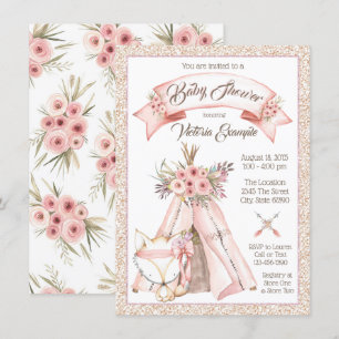 Invitation Cartons d'invitation à la baby shower TeePee Fox