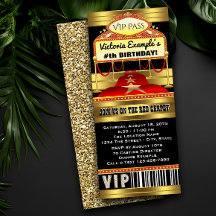 Cartons d'invitation à tapis rouge Hollywood