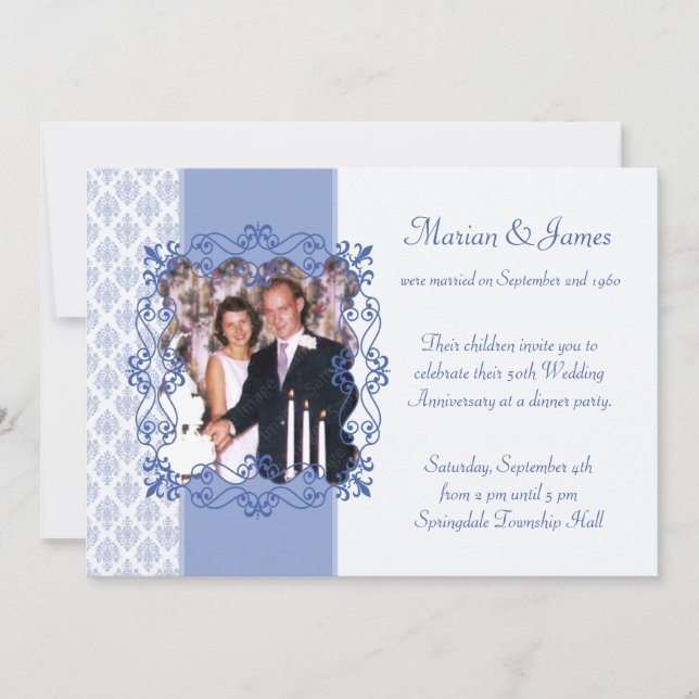 Invitation Cartons d'invitation à une fête pour 50 ans de mar (Devant)