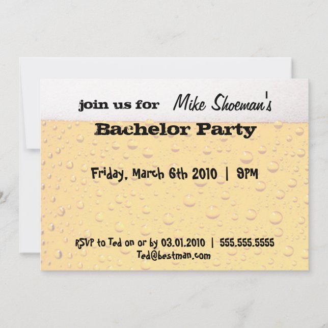 Invitation Cartons d'invitation à une soirée entre garçons au (Devant)