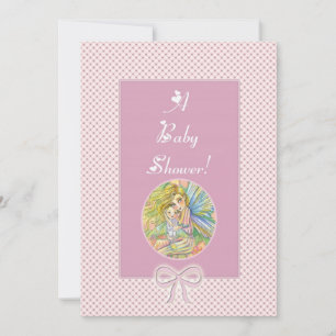 Invitation Cartons d'invitation Baby Shower Fée Rose