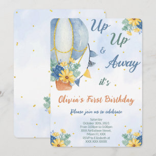 Invitation Cartons d'invitation ballon aérien modifiables