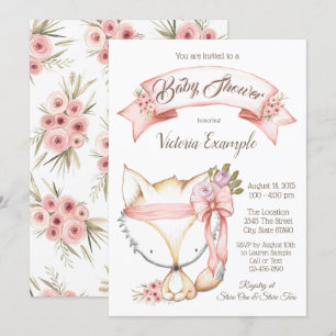 Invitation Cartons d'invitation Boho Fox pour Baby Shower Fil