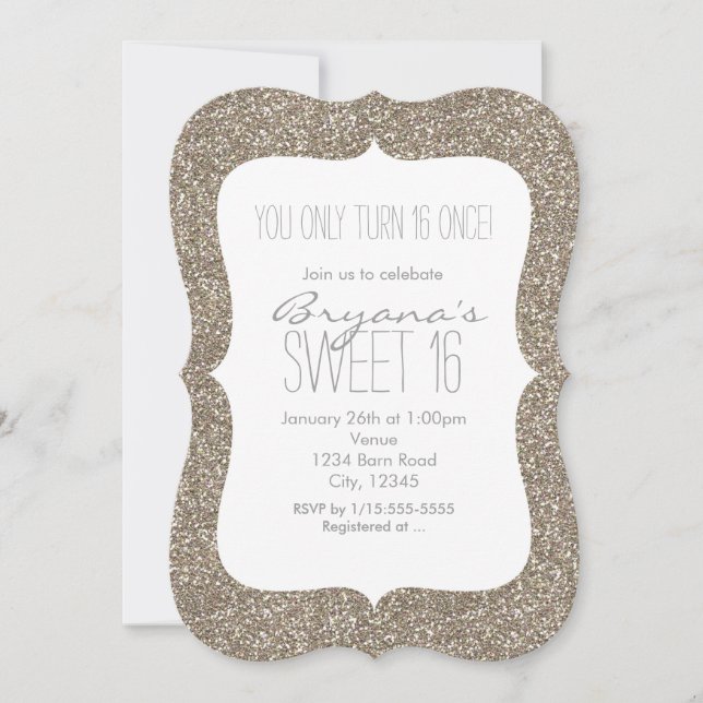 Invitation Cartons d'invitation d'anniversaire 16 ans Sweet 1 (Devant)