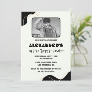 Invitation Cartons d'invitation d'anniversaire 19 ans Hommes 
