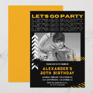 Invitation Cartons d'invitation d'anniversaire 20 ans homme p