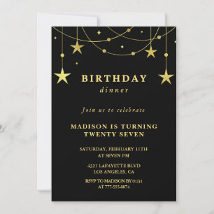 Invitation Cartons d'invitation d'anniversaire 27 ans noirs É