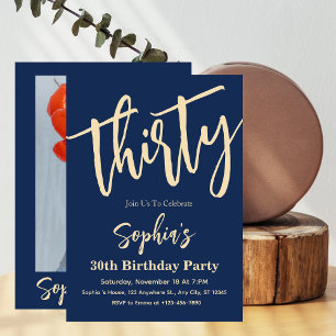 Invitation Cartons d'invitation d'anniversaire 30 ans écritur