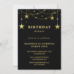 Invitation Cartons d'invitation d'anniversaire 45 ans noirs é