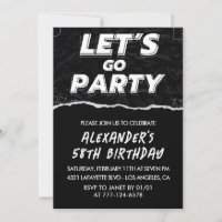 Cartons d'invitation d'anniversaire 58 ans Hommes