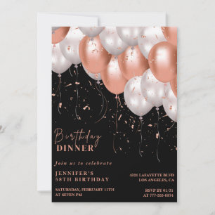 Invitation Cartons d'invitation d'anniversaire 58 ans Noir Ro