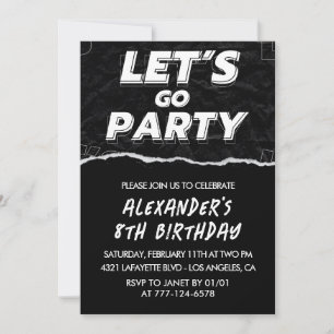 Invitation Cartons d'invitation d'anniversaire 8 ans garçon N