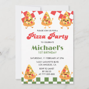 Invitation Cartons d'invitation d'anniversaire Pizza  Moderne