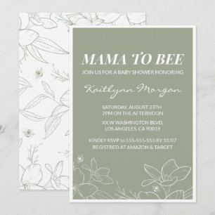 Invitation Cartons d'invitation de baby shower abeille Élégan