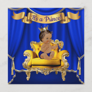Invitation Cartons d'invitation de Baby Shower Bleu Royal et
