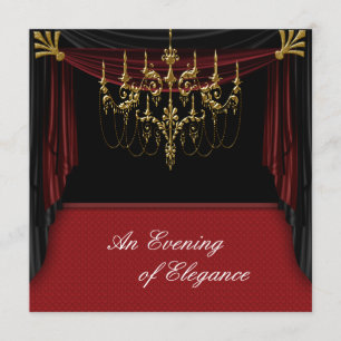 Invitation Cartons d'invitation de bal de promo en noir Glitz