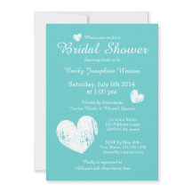Cartons d'invitation de douche de mariée turquoise