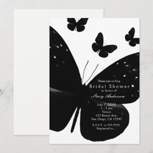 Invitation Cartons d'invitation de fête blancs avec papillons