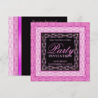 Cartons d'invitation de fête de danse disco aux lu
