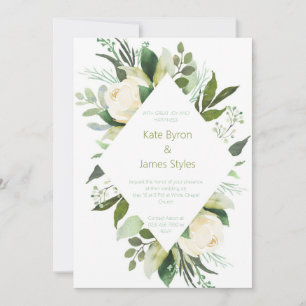 Invitation Cartons d'invitation de mariage à cadre floral ver