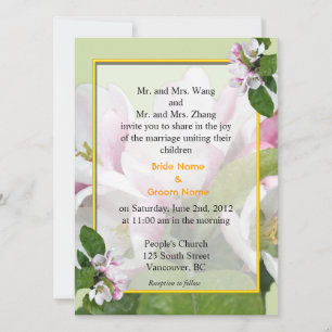 Invitation Cartons d'invitation de mariage à la floraison des