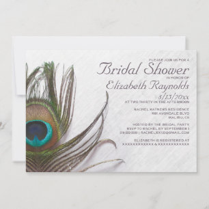 Invitation Cartons d'invitation de mariage à plumes de paon m