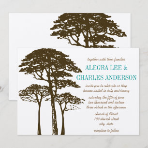 Invitation Cartons d'invitation de mariage Arbre Chêne Brun