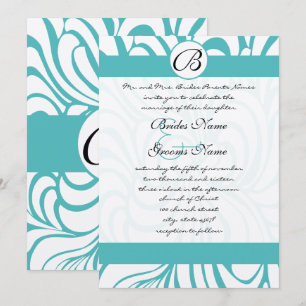Invitation Cartons d'invitation de mariage aux tourbillons bl