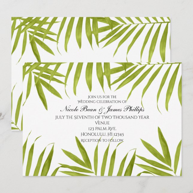 Invitation Cartons d'invitation de mariage élégant d'été avec (Devant / Derrière)
