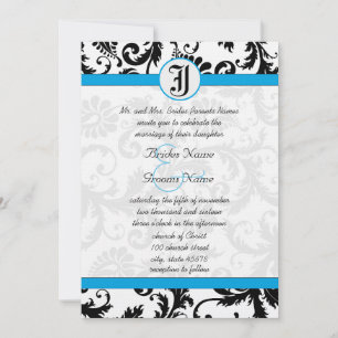 Invitation Cartons d'invitation de mariage en damas noir avec