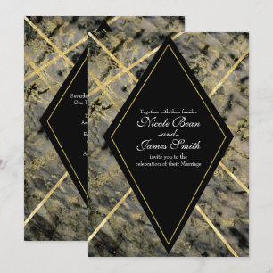 Invitation Cartons d'invitation de mariage glamour à marbre n