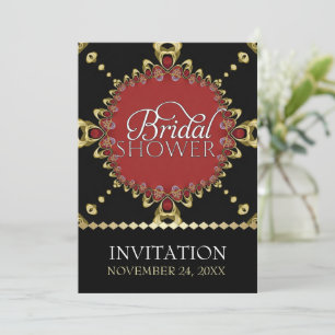 Invitation Cartons d'invitation de mariage Royal Noir Rouge O