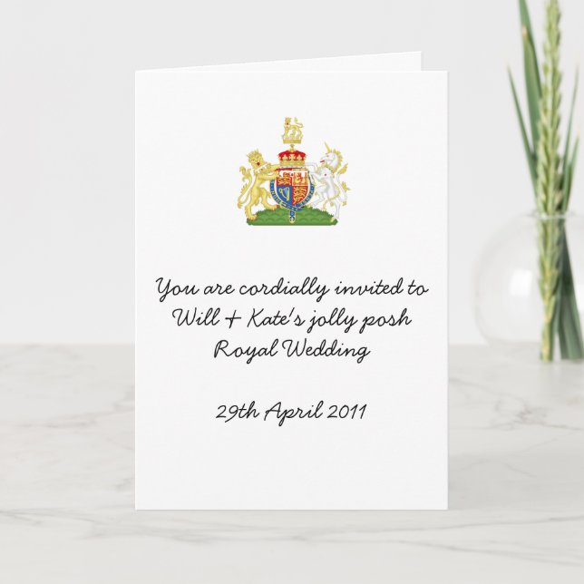 Invitation Cartons d'invitation drôles pour mariage royal (Devant)