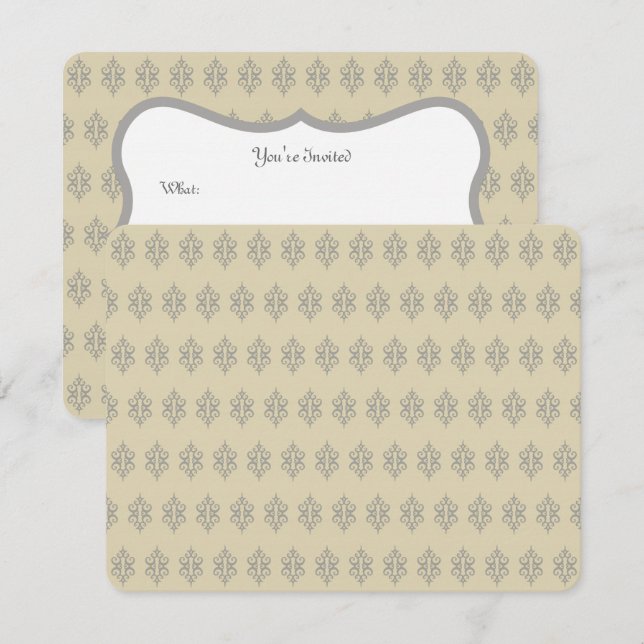 Invitation Cartons d'invitation en dentelle de crème antique (Devant / Derrière)