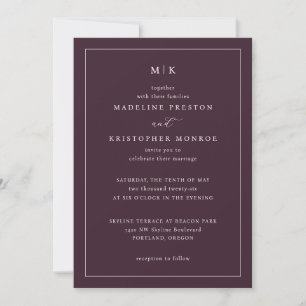 Invitation Cartons d'invitation formels Marron Élégants