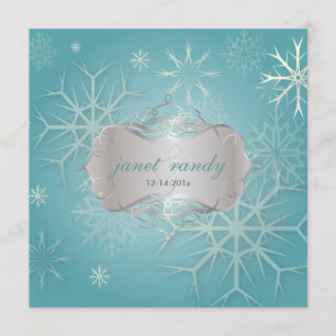 Invitation Cartons d'invitation Mariage Flocons de neige en H