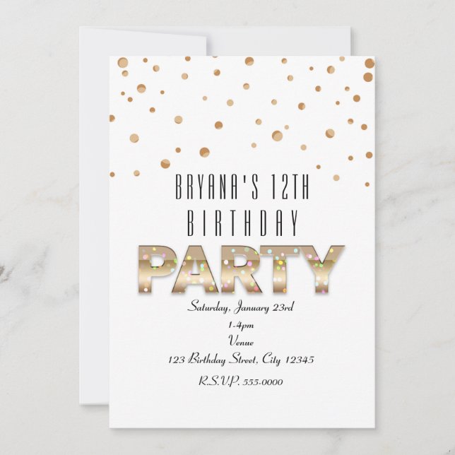 Invitation Cartons d'invitation modernes pour anniversaire av (Devant)