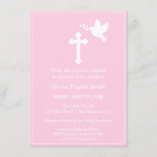 Invitation Cartons d'invitation modernes pour baptême avec cr
