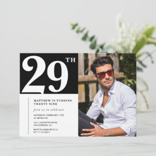 Invitation Cartons d'invitation noir et blanc 29e anniversair