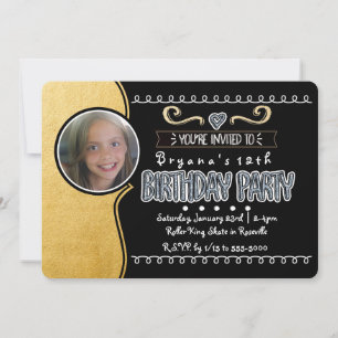 Invitation Cartons d'invitation photo d'anniversaire de fille