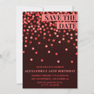 Invitation Cartons d'invitation pour 18 ans Save the date Con