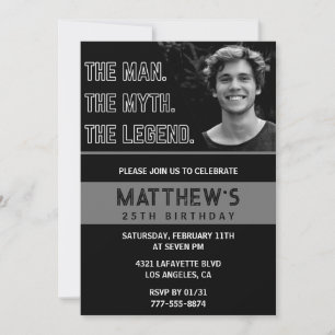 Invitation Cartons d'invitation pour 25 ans d'anniversaire Th