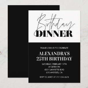 Invitation Cartons d'invitation pour 25e anniversaire Dîner d