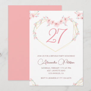 Invitation Cartons d'invitation pour 27e anniversaire Bohème