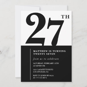 Invitation Cartons d'invitation pour 27e anniversaire Élégant