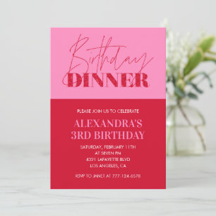 Invitation Cartons d'invitation pour 3ème anniversaire Dîner 