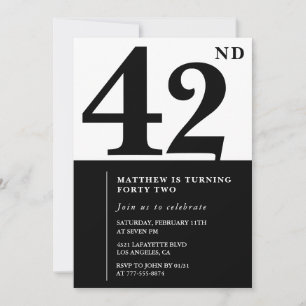 Invitation Cartons d'invitation pour 42e anniversaire Élégant