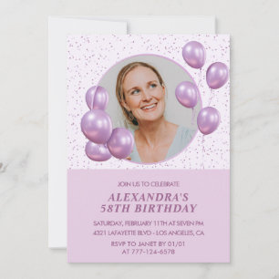 Invitation Cartons d'invitation pour 58e anniversaire Ballons