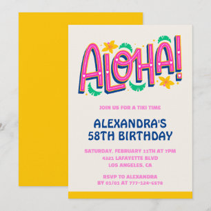Invitation Cartons d'invitation pour 58e anniversaire Tropica